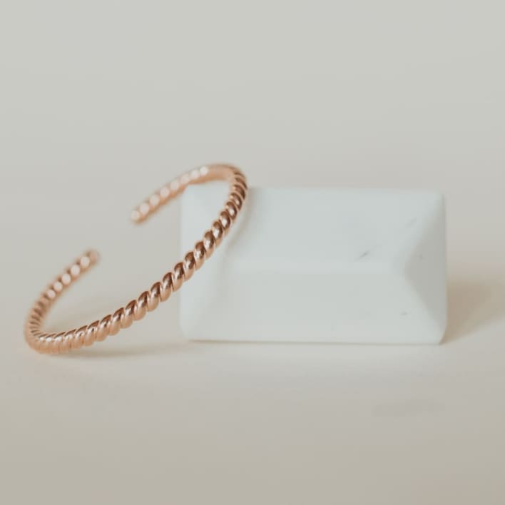 Woven Twisted Rose Gold Baby Bangle