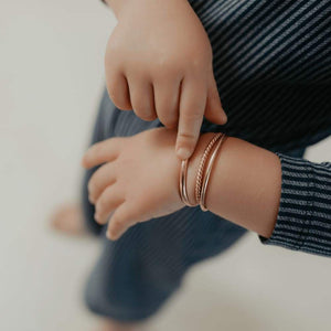 Woven Twisted Rose Gold Bangle - Baby Bangles