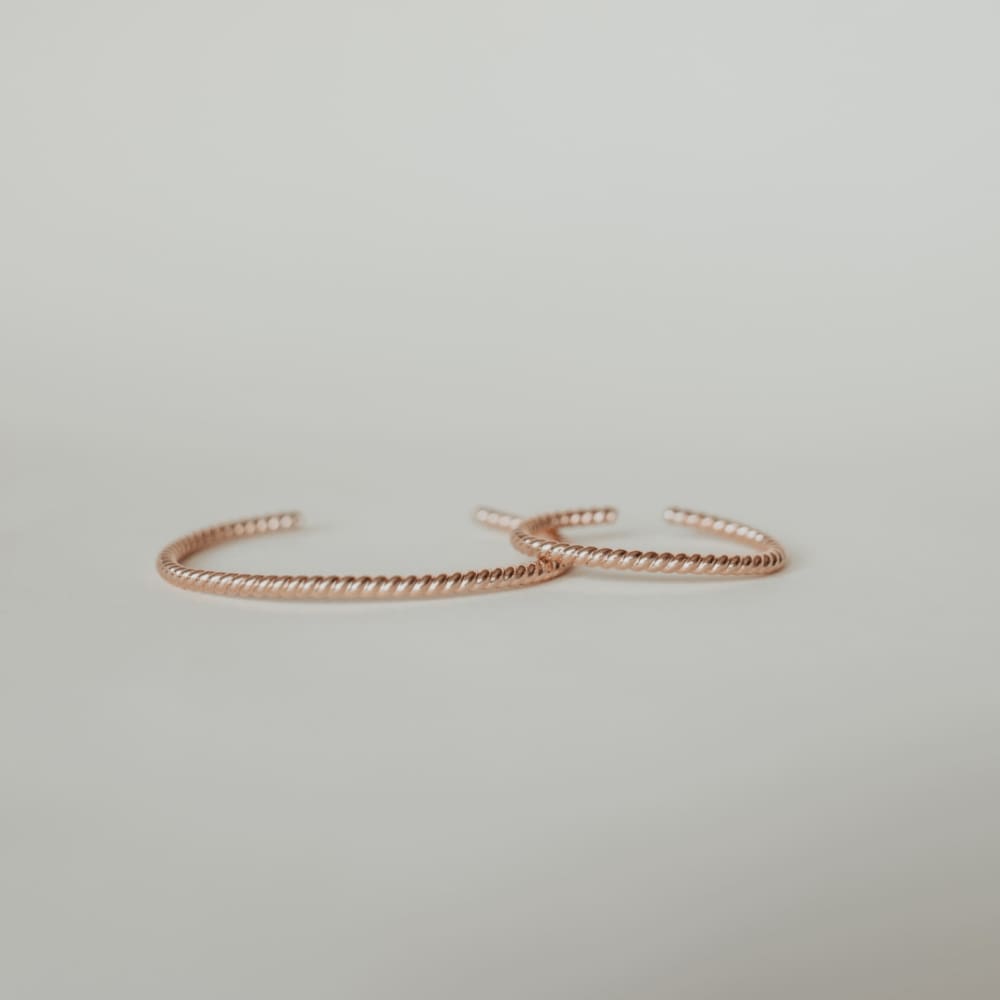 Woven Twisted Rose Gold Mama + Me Set - Baby Bangles