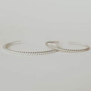 Woven Twisted Silver Mama + Me Set - Baby Bangles
