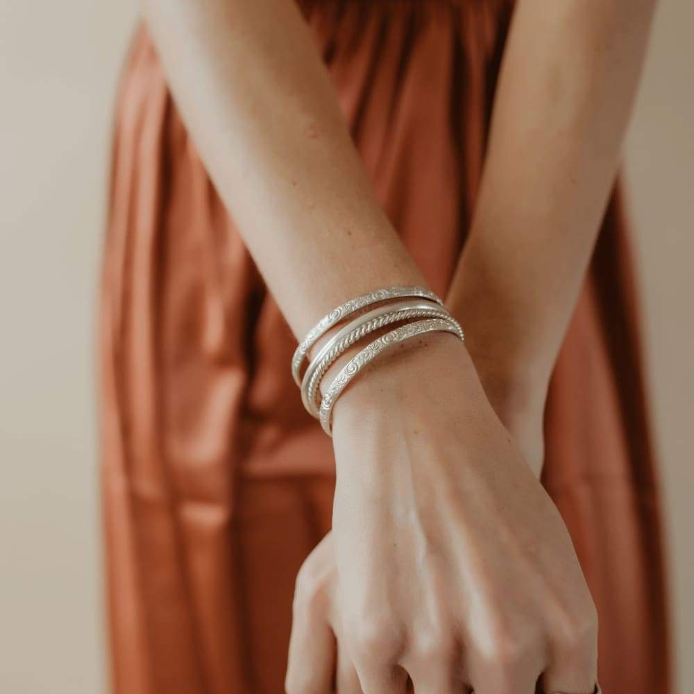 Woven Twisted Sterling Silver Women's Bangle – Mountain Moverz