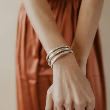 Woven Twisted Sterling Silver Women’s Bangle - Women’s Bangles