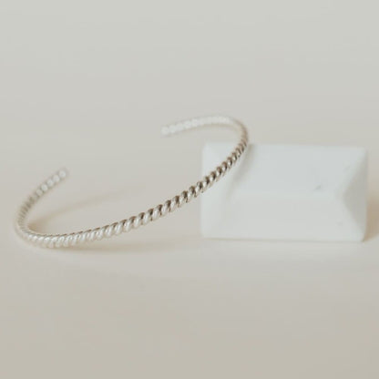 Woven Twisted Sterling Silver Women’s Bangle - Mommy Bangles